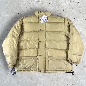 NOS Woolrich Reversible Duck Down Puffer Jacket‎ Men's XL Tan Green Ski Coat